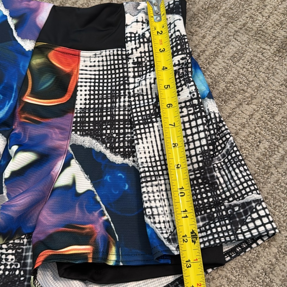 NEW Adidas XS Women's Tennis Us Series Printed Shorts, Black blue athletic NWT - Picture 5 of 12